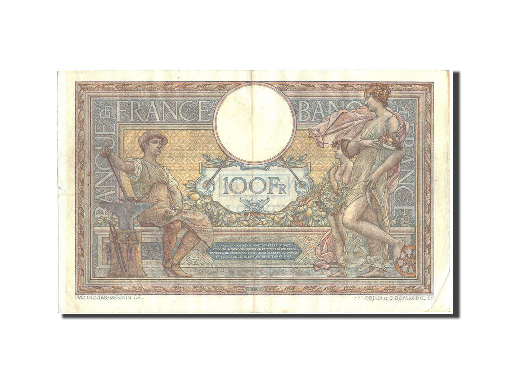 Biljet, Frankrijk, 100 Francs, 100 F 1908-1939 ''Luc Olivier Merson'', 1915