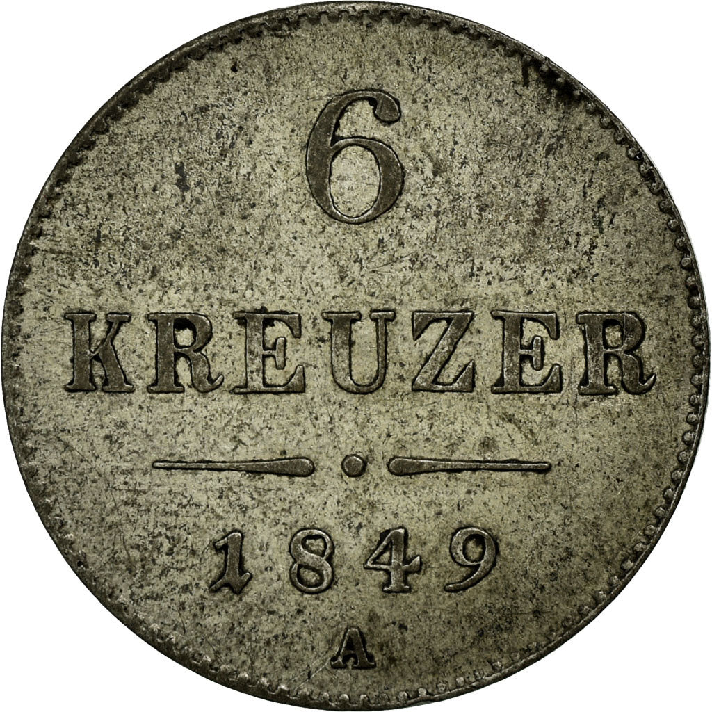 Moneta, Austria, Franz Joseph I, 6 Kreuzer, 1849, Vienne, SPL, Argento