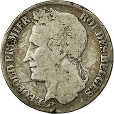 Moneda, Bélgica, Leopold I, Franc, 1844, MBC, Plata