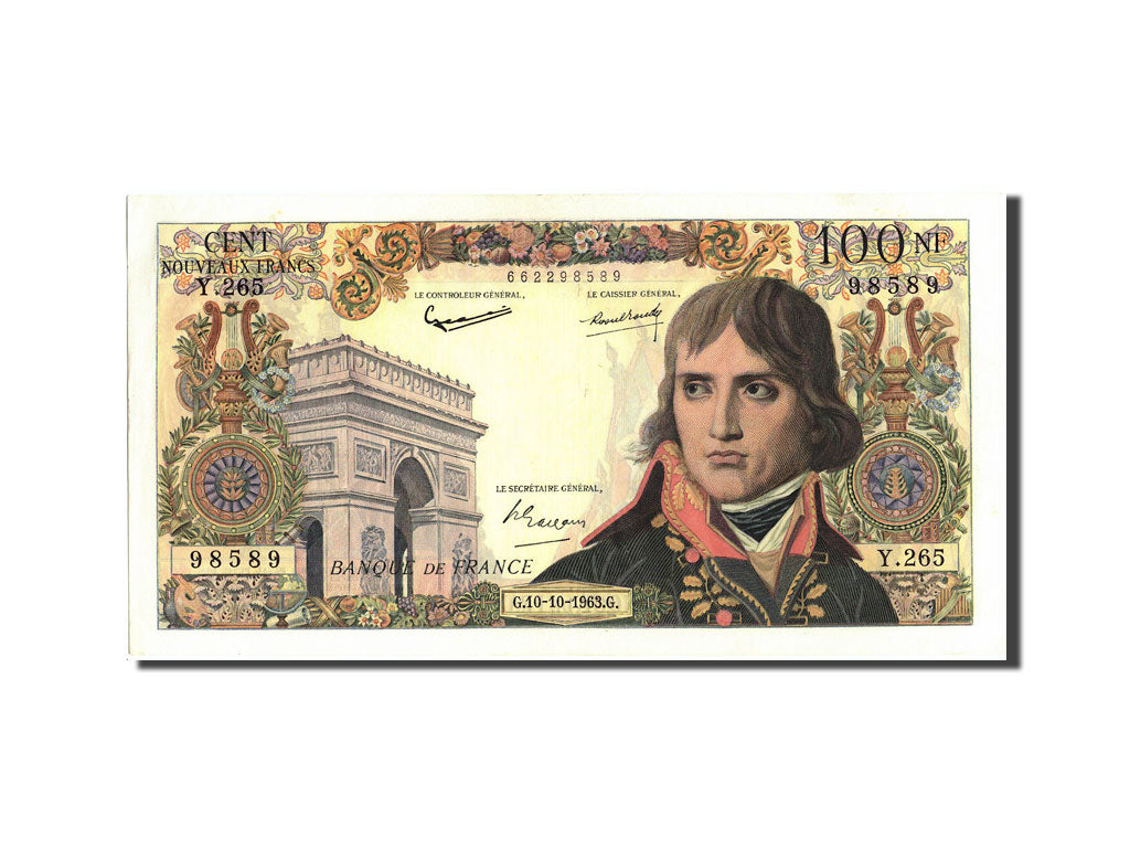 Biljet, Frankrijk, 100 Nouveaux Francs, 100 NF 1959-1964 ''Bonaparte'', 1963