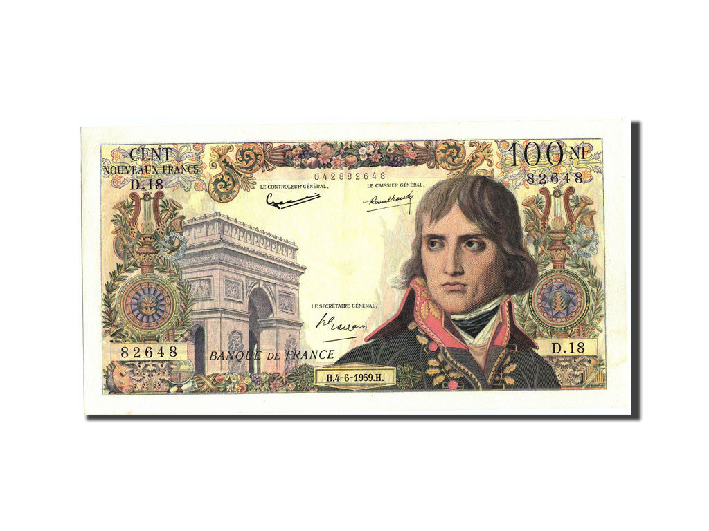 Banknote, France, 100 Nouveaux Francs, 100 NF 1959-1964 ''Bonaparte'', 1959