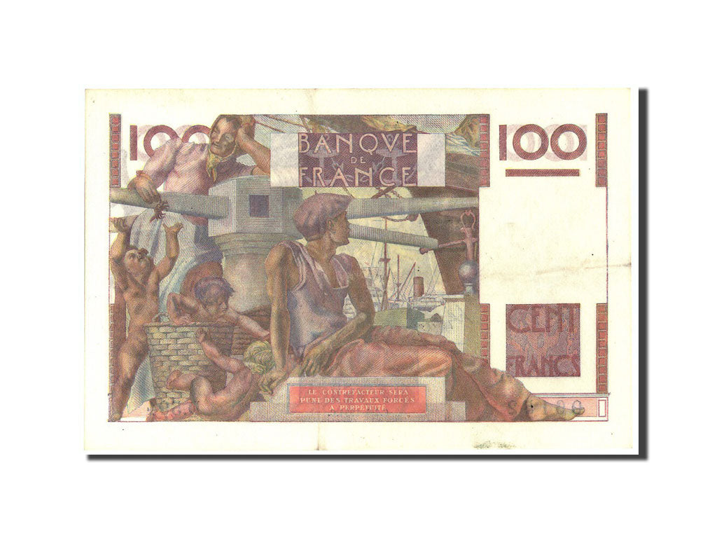 Billet, France, 100 Francs, 100 F 1945-1954 ''Jeune Paysan'', 1954, 1954-04-01