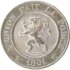 Belgium, 10 Centimes, 1861, AU(55-58), Nickel, 4.40