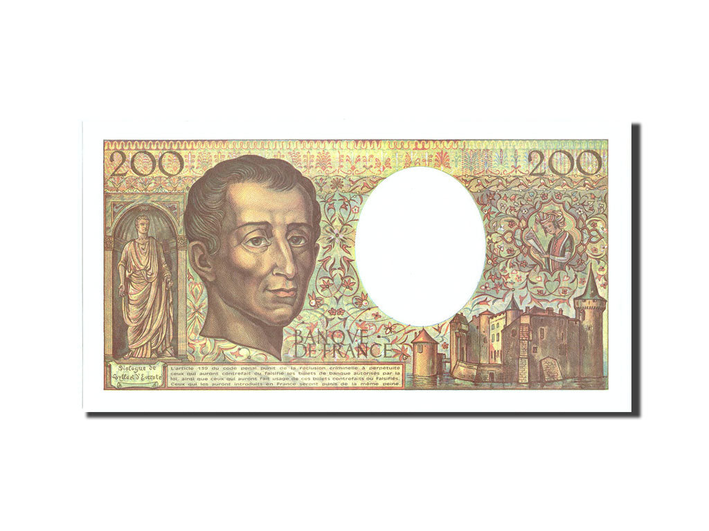 Banknote, France, 200 Francs, 200 F 1981-1994 ''Montesquieu'', 1992, 1992