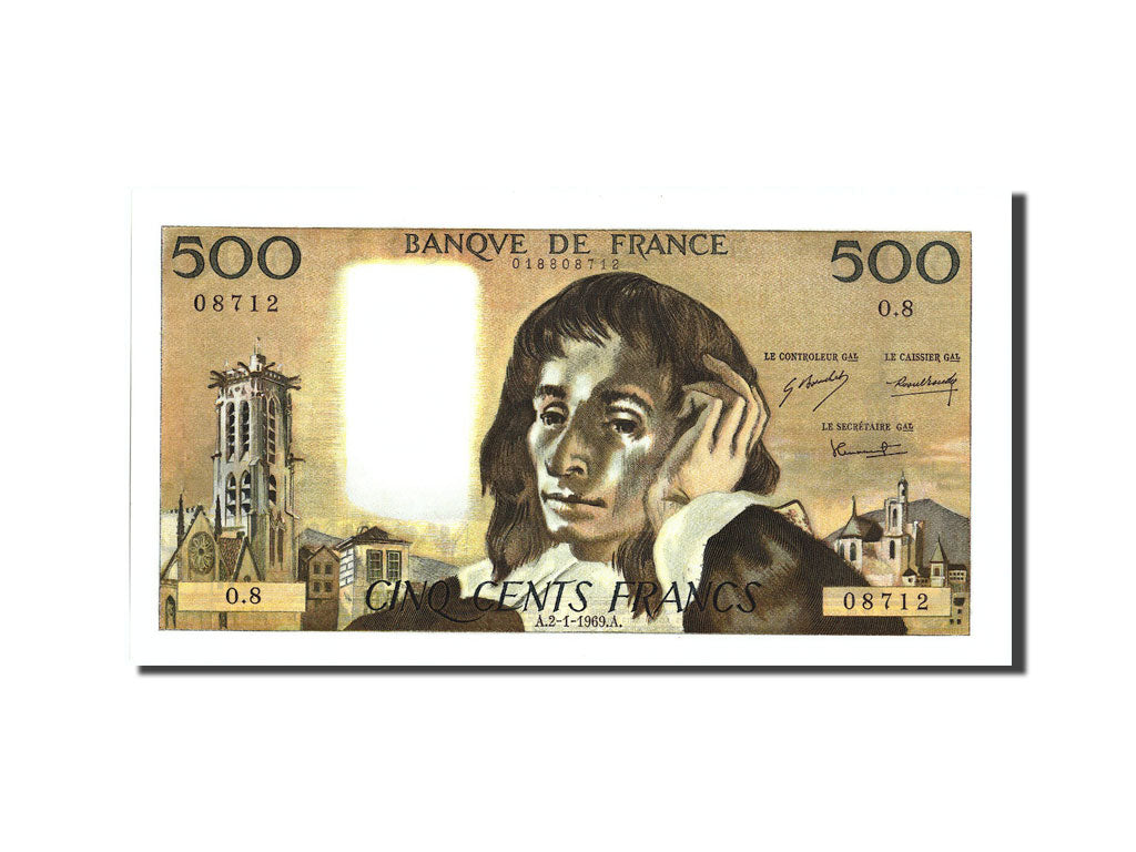 Billet, France, 500 Francs, 500 F 1968-1993 ''Pascal'', 1969, 1969-01-02, SPL