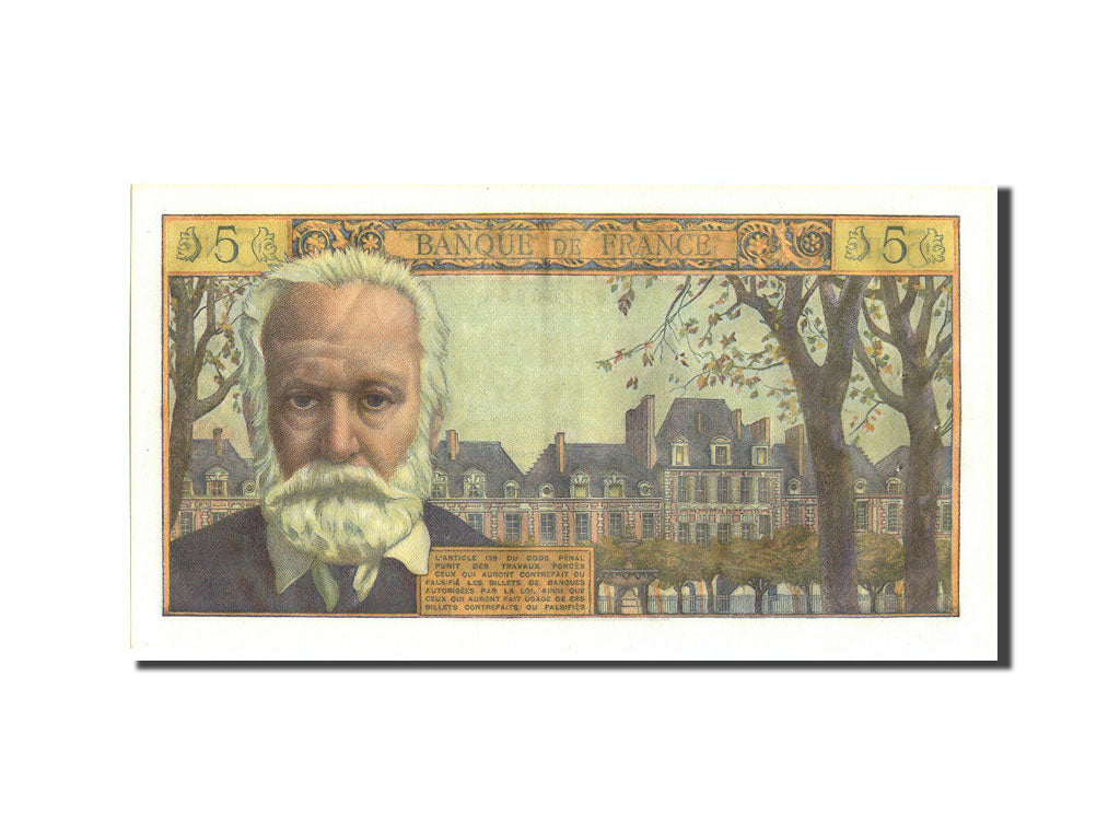 Billet, France, 5 Nouveaux Francs, 5 NF 1959-1965 ''Victor Hugo'', 1962
