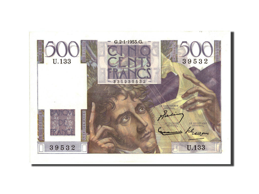 France, 500 Francs, 500 F 1945-1953 ''Chateaubriand'', 1953, KM:129c, 1953-01...