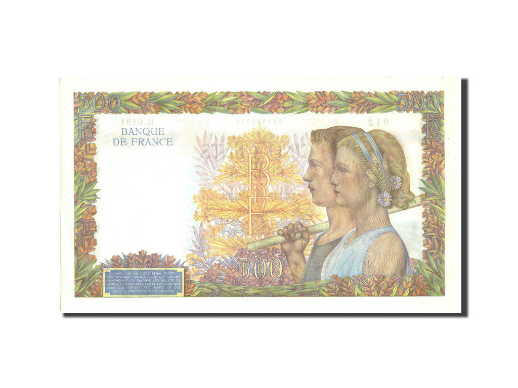 Billet, France, 500 Francs, 500 F 1940-1944 ''La Paix'', 1942, 1942-07-23, SUP+