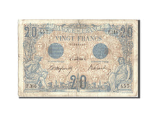 Francia, 20 Francs, 20 F 1905-1913 ''Bleu'', 1906, KM:68a, 1906-04-03, B, Fay...