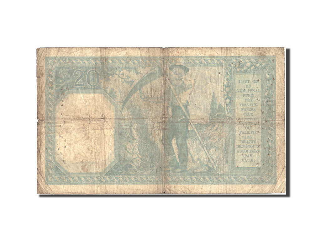 France, 20 Francs, 20 F 1916-1919 ''Bayard'', 1917, KM:74, 1917-03-31, VG(8-1...