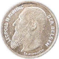 BELGIUM, 50 Centimes, 1907, KM #60.1, AU(55-58), Silver, 2.50