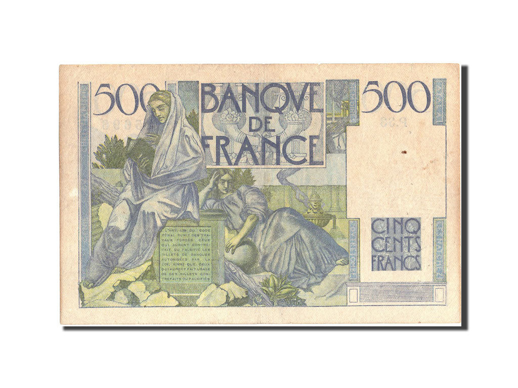 France, 500 Francs, 500 F 1945-1953 ''Chateaubriand'', 1945, KM:129a, 1945-06...