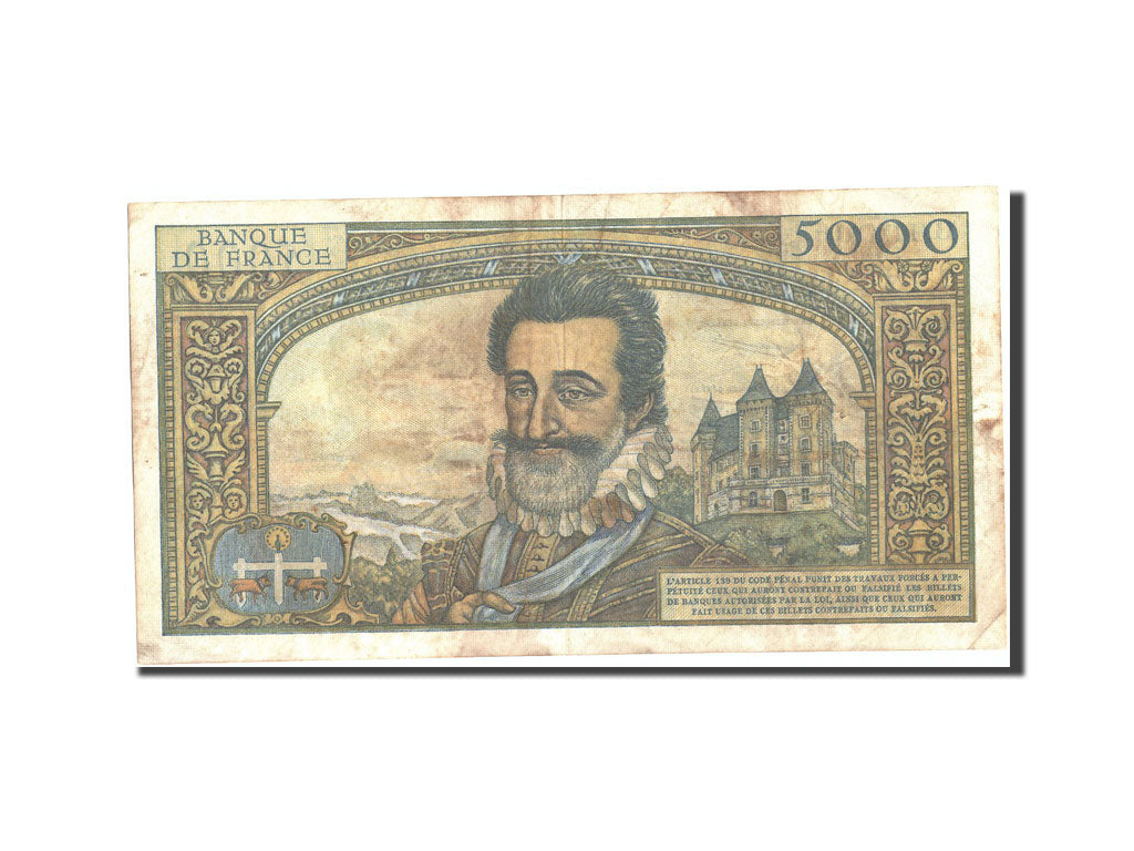 France, 5000 Francs, 5 000 F 1957-1958 ''Henri IV'', 1958, 1958-03-06, KM:135...
