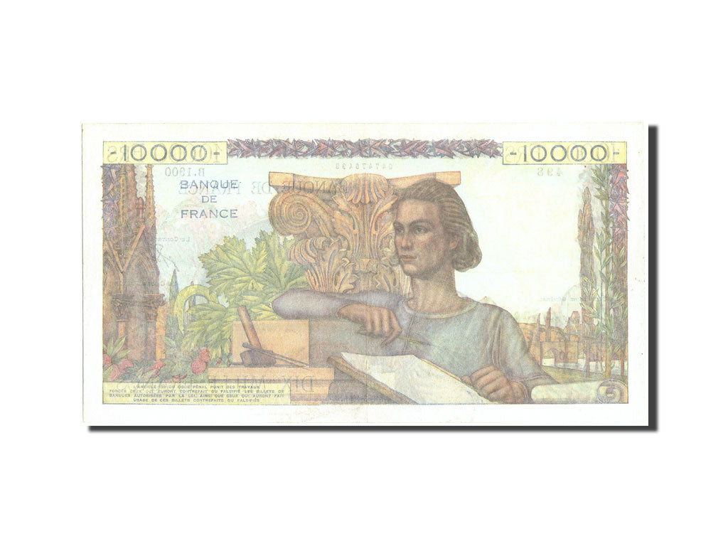 France, 10,000 Francs, 10 000 F 1945-1956 ''Génie Français'', 1951, 1951-08...