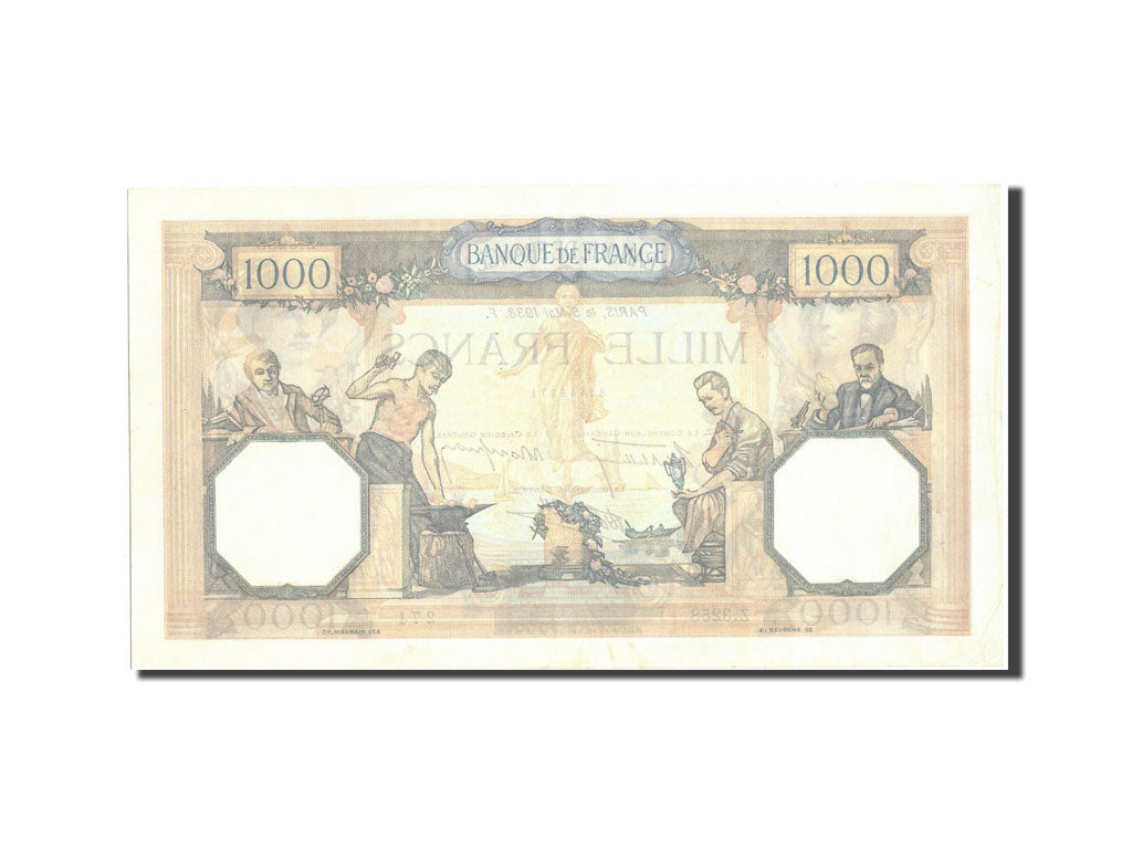 France, 1000 Francs, 1 000 F 1927-1940 ''Cérès et Mercure'', 1938, KM:90c,...