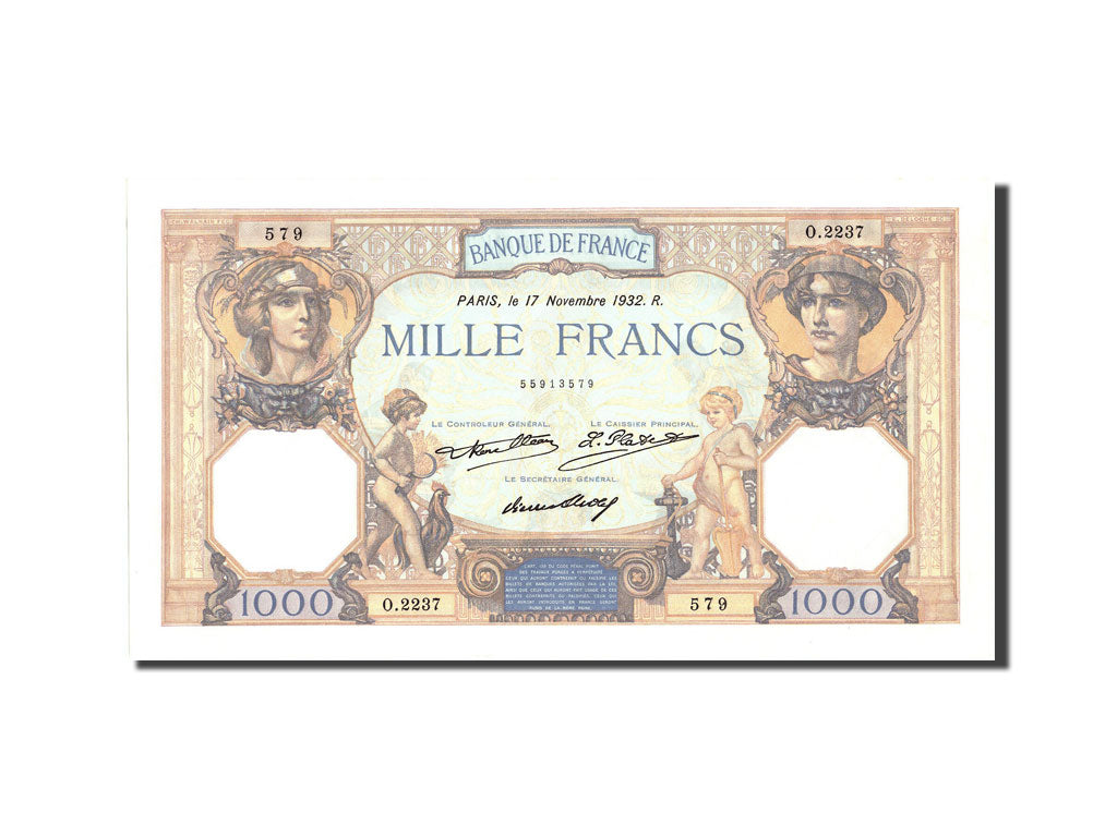 Francia, 1000 Francs, 1 000 F 1927-1940 ''Cérès et Mercure'', 1932, KM:79b,...