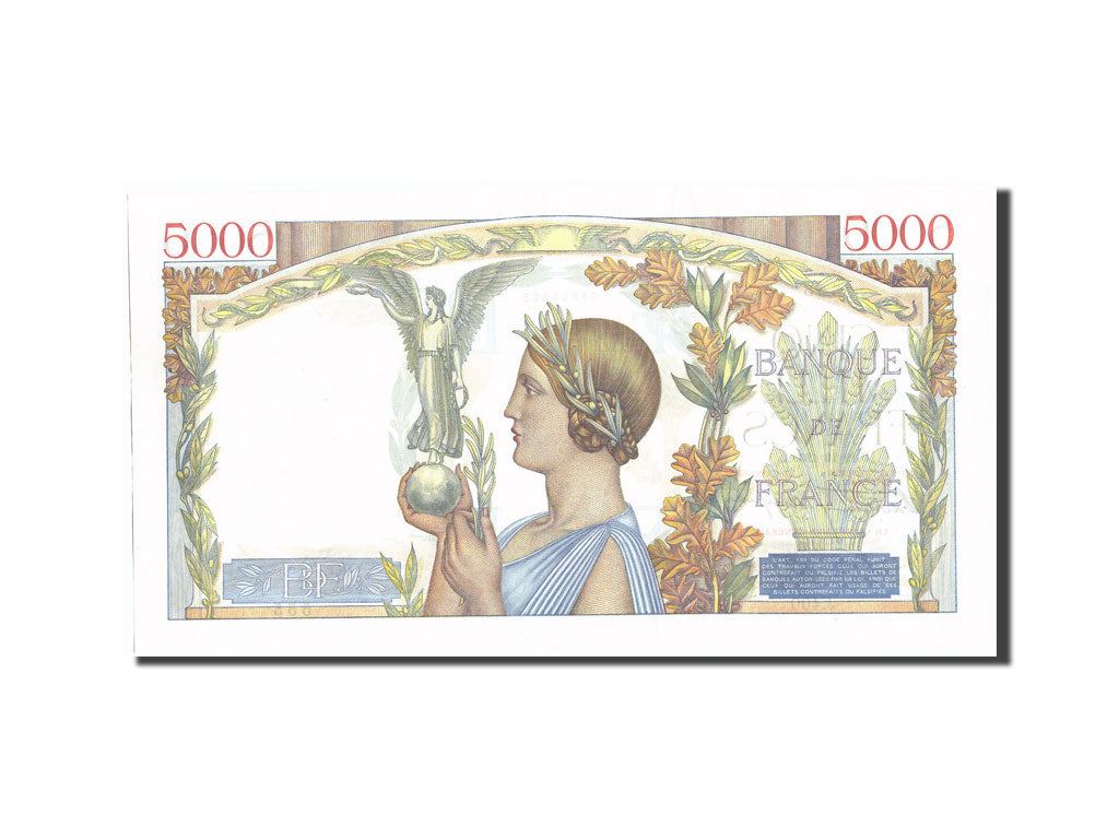 Banknote, France, 5000 Francs, 5 000 F 1934-1944 ''Victoire'', 1939, 1939-10-19