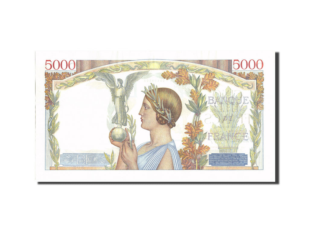 France, 5000 Francs, 5 000 F 1934-1944 ''Victoire'', 1939, 1939-10-12, KM:97a...