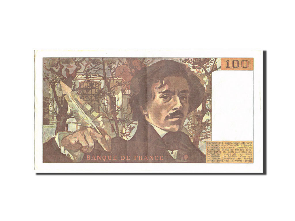Biljet, Frankrijk, 100 Francs, 100 F 1978-1995 ''Delacroix'', 1985, 1985, SUP