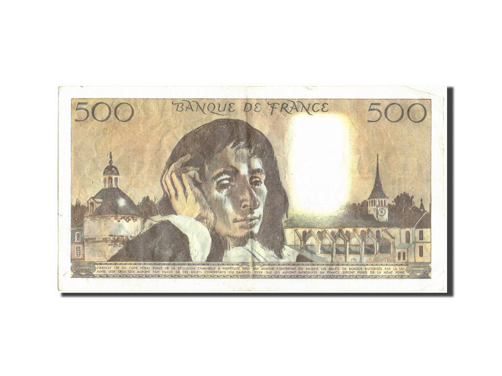 France, 500 Francs, 500 F 1968-1993 ''Pascal'', 1983, KM:156e, 1983-06-02, VF...