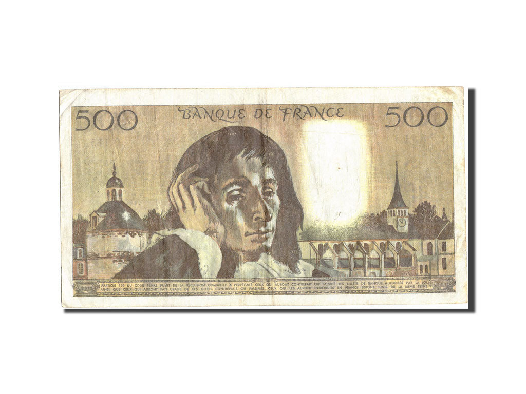 France, 500 Francs, 500 F 1968-1993 ''Pascal'', 1983, KM:156e, 1983-01-06, VF...
