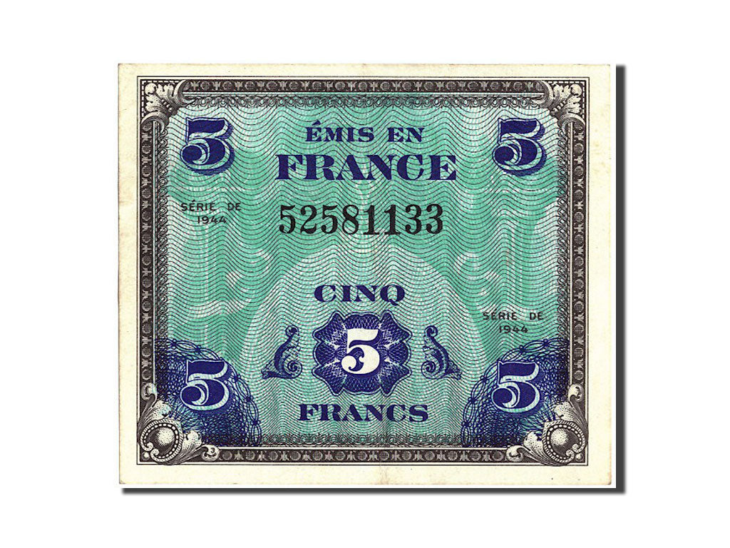 Banknote, France, 5 Francs, 1944 Flag/France, 1944, 1944, UNC(63)