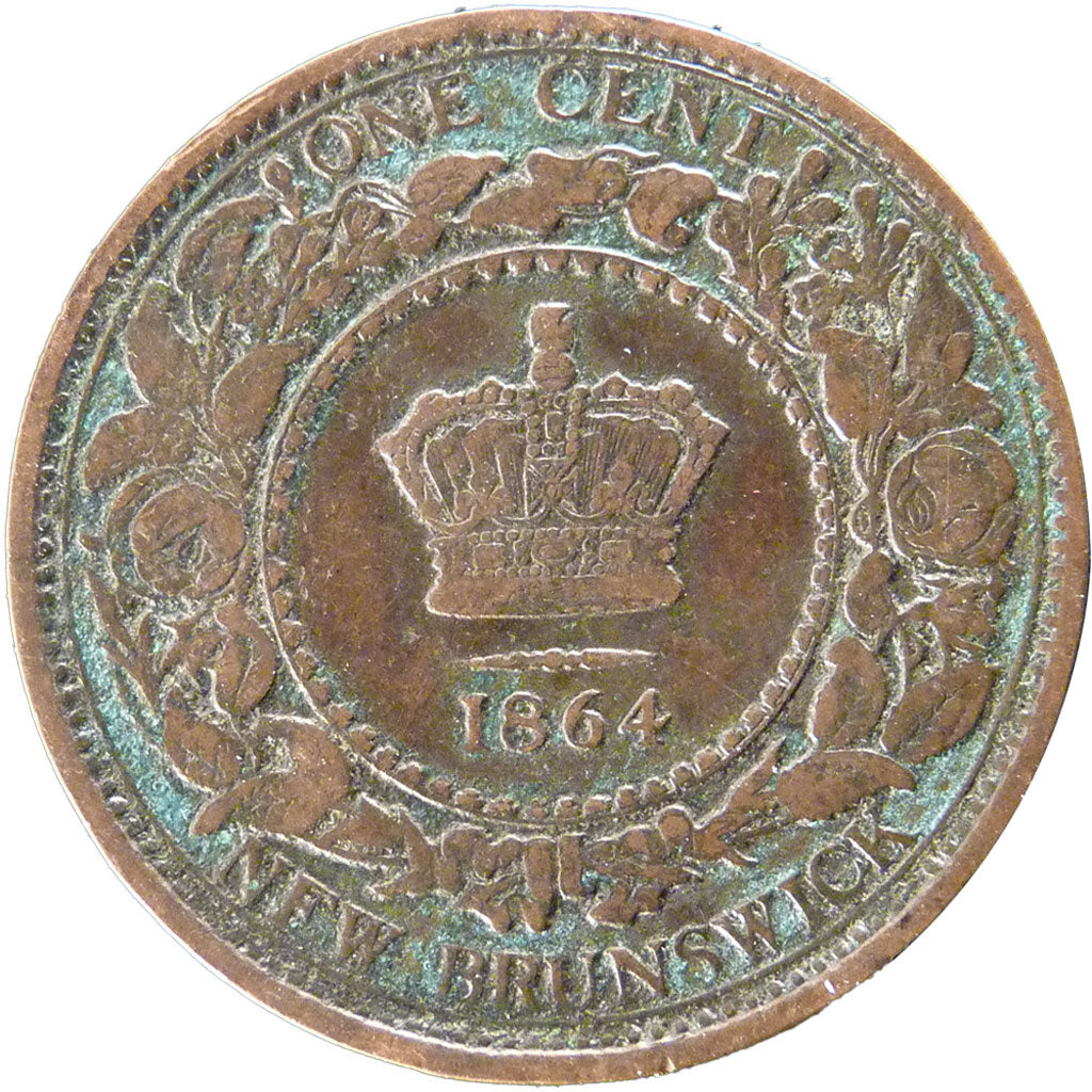 NUOVO BRUNSWICK, Cent, 1864, Royal Canadian Mint, Ottawa, MB+, Bronzo