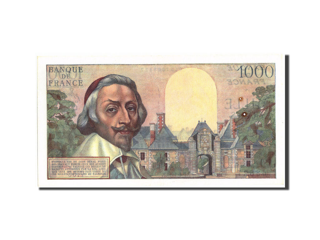 Banconote, Francia, 1000 Francs, 1 000 F 1953-1957 ''Richelieu'', 1954