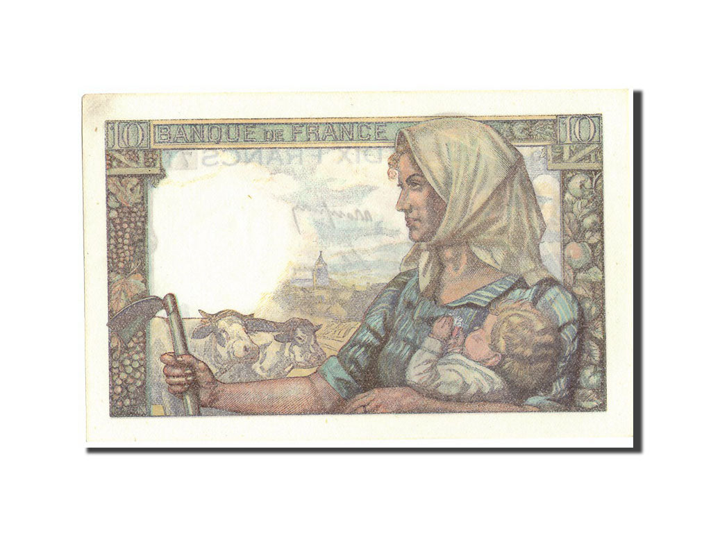 Geldschein, Frankreich, 10 Francs, 10 F 1941-1949 ''Mineur'', 1949, 1949-03-10