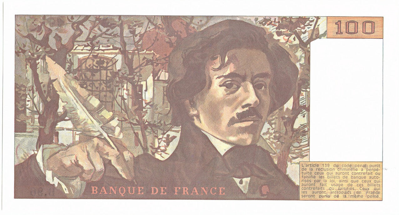 Banknote, France, 100 Francs, 100 F 1978-1995 ''Delacroix'', 1985, 1985
