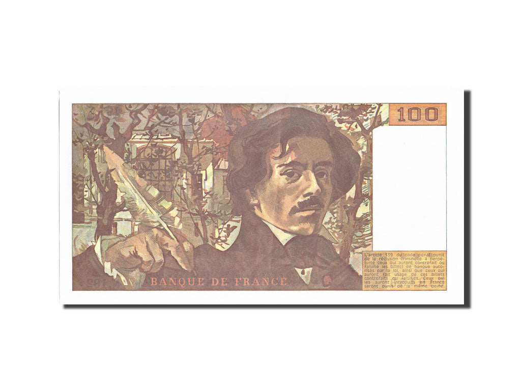 Frankreich, 100 Francs, 100 F 1978-1995 ''Delacroix'', 1991, KM:154f, 1991, V...