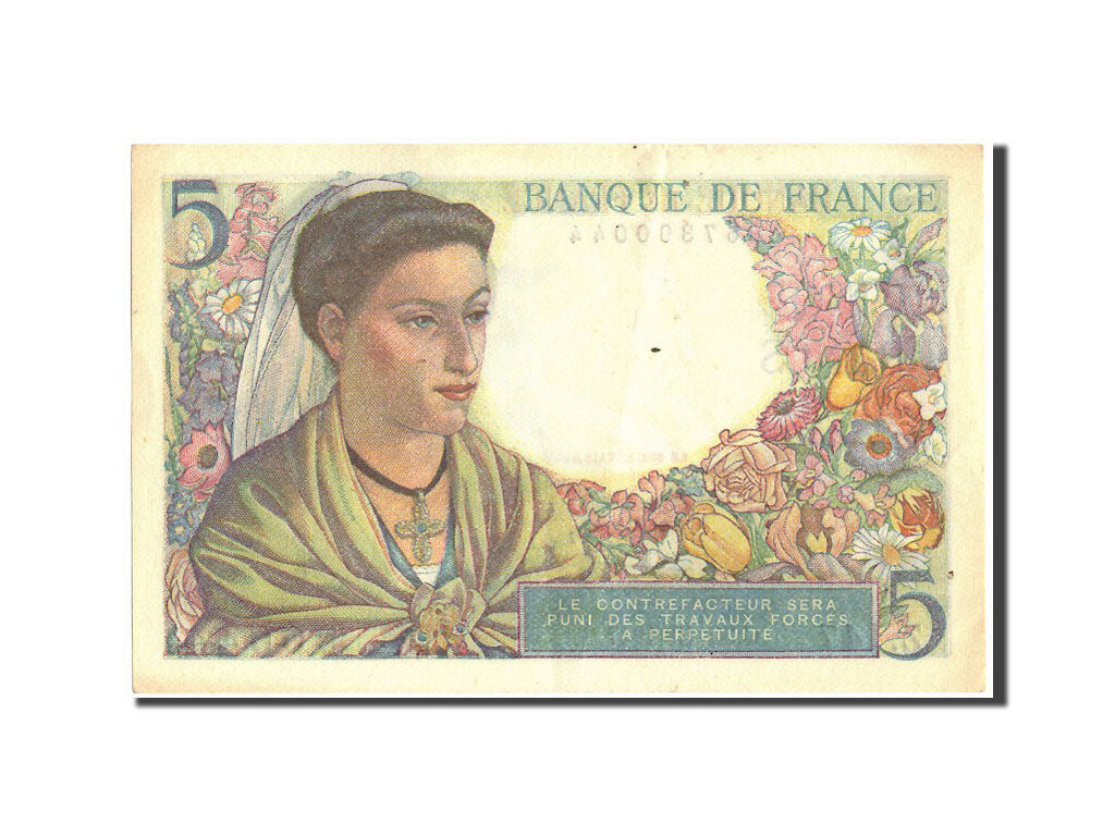 Banknote, France, 5 Francs, 5 F 1943-1947 ''Berger'', 1947, 1947-10-30