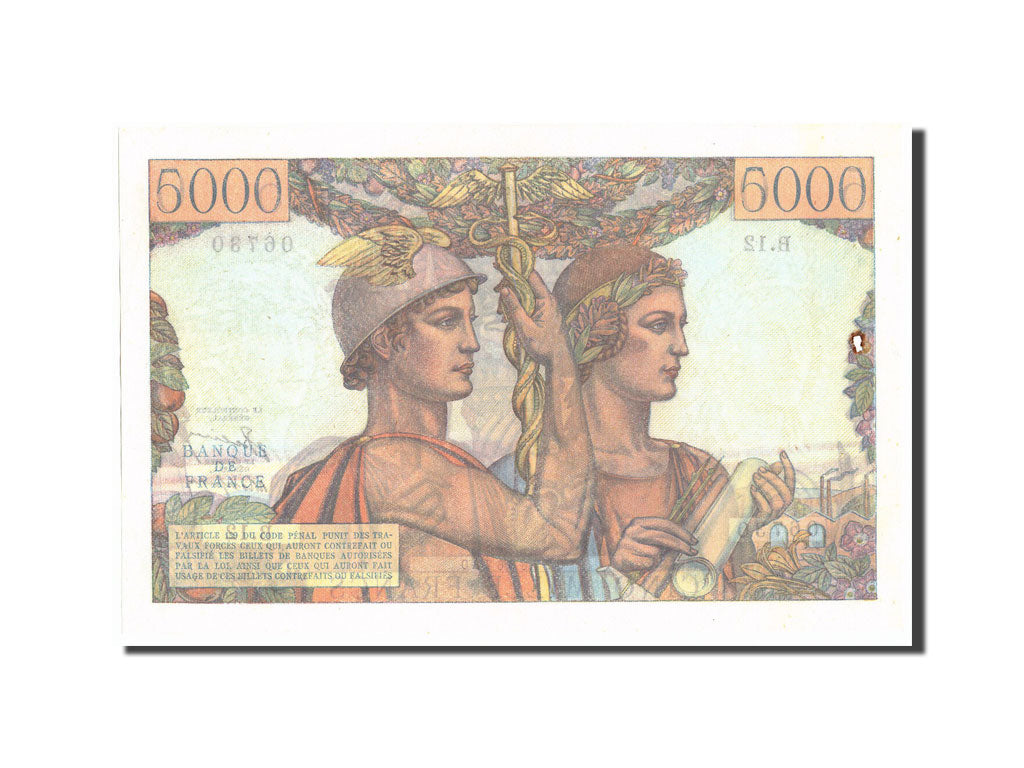 Francia, 5000 Francs, 5 000 F 1949-1957 ''Terre et Mer'', 1949, KM:131a, 1949...