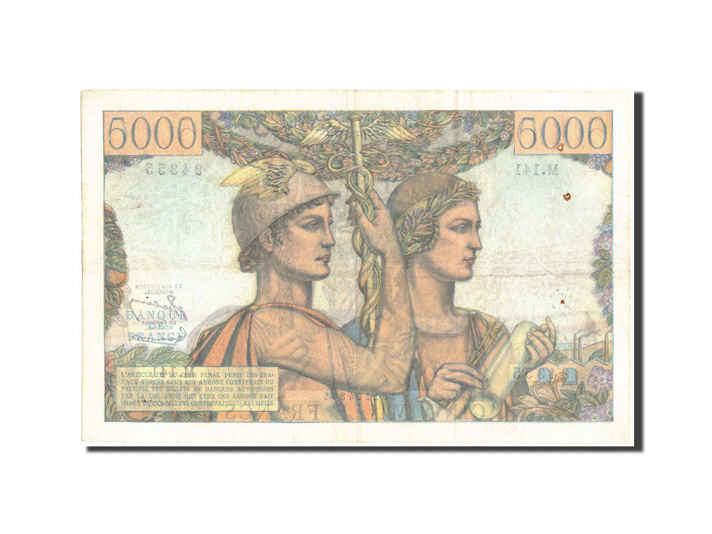 France, 5000 Francs, 5 000 F 1949-1957 ''Terre et Mer'', 1953, KM:131c, 1953-...