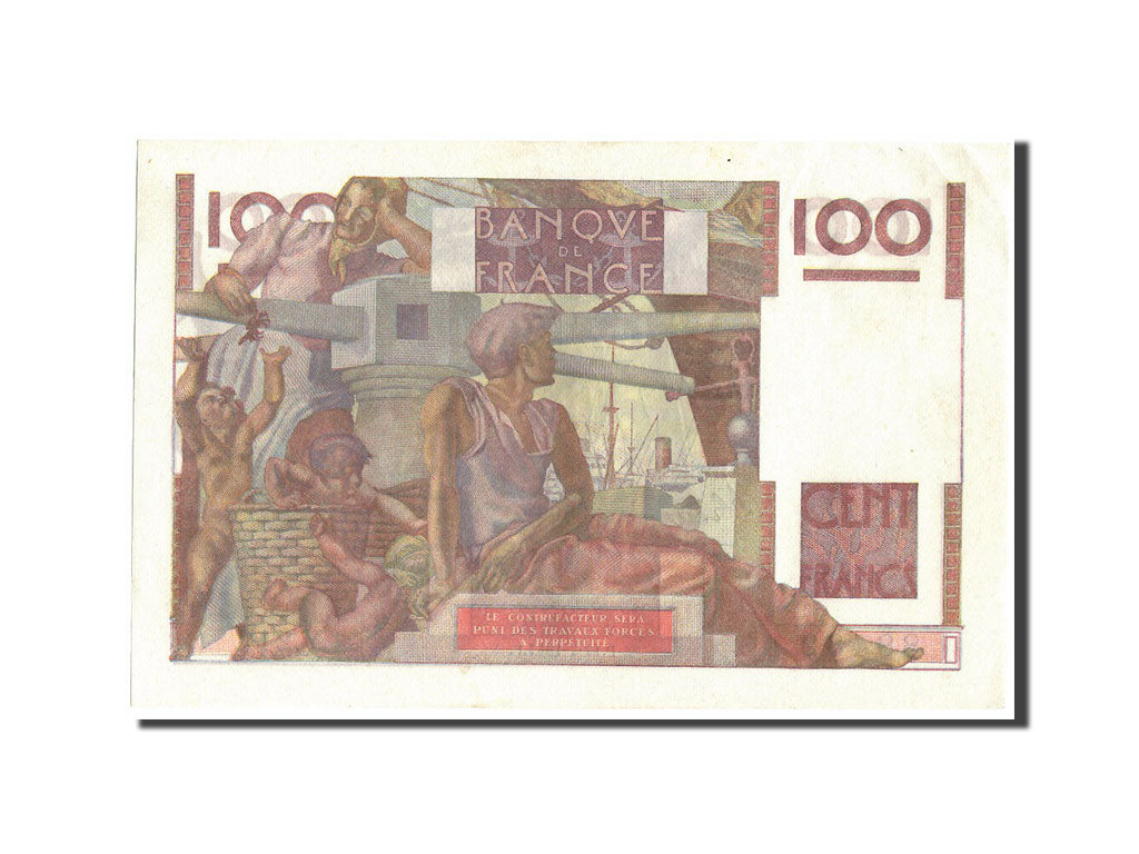 Geldschein, Frankreich, 100 Francs, 100 F 1945-1954 ''Jeune Paysan'', 1947