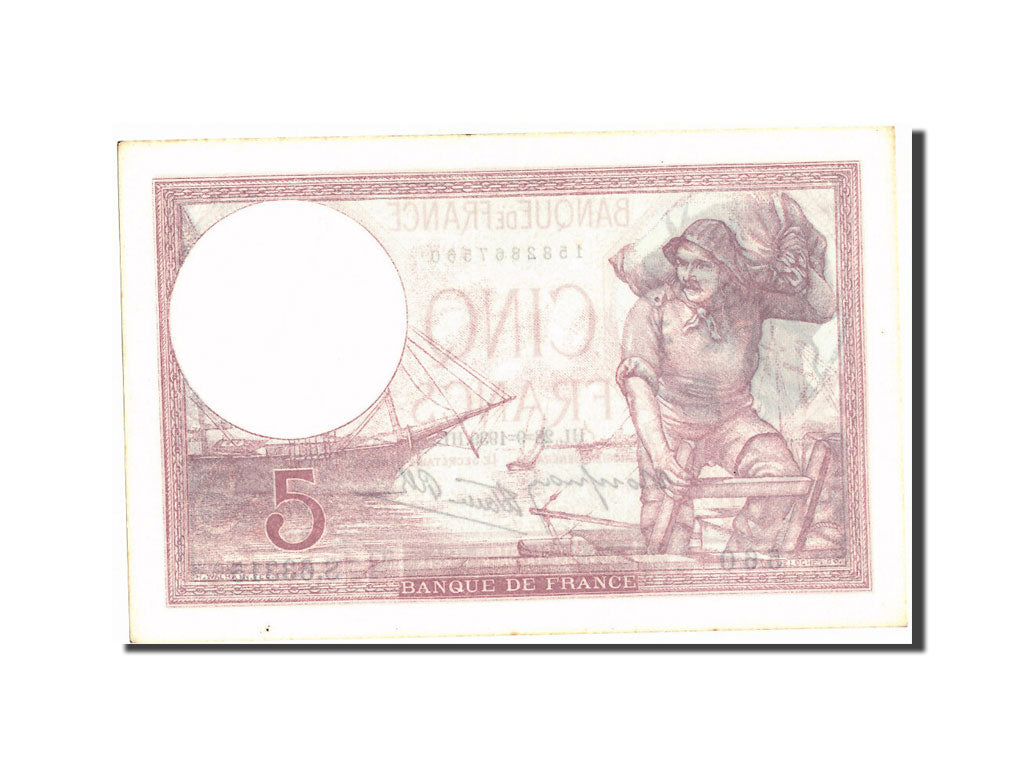 Banknote, France, 5 Francs, 5 F 1917-1940 ''Violet'', 1939, 1939-09-28
