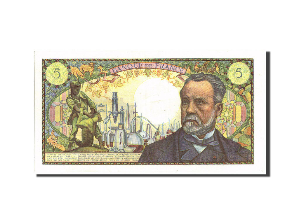 Billet, France, 5 Francs, 5 F 1966-1970 ''Pasteur'', 1967, 1967-12-07, SUP+