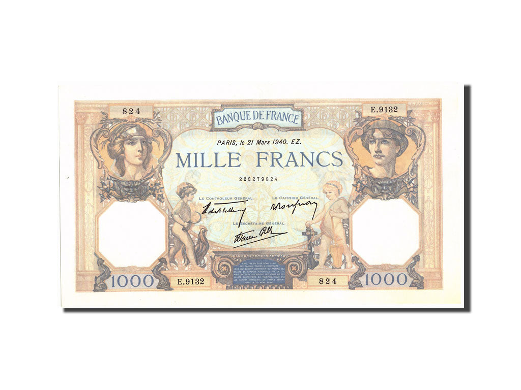 Banconote, Francia, 1000 Francs, 1 000 F 1927-1940 ''Cérès et Mercure'', 1940