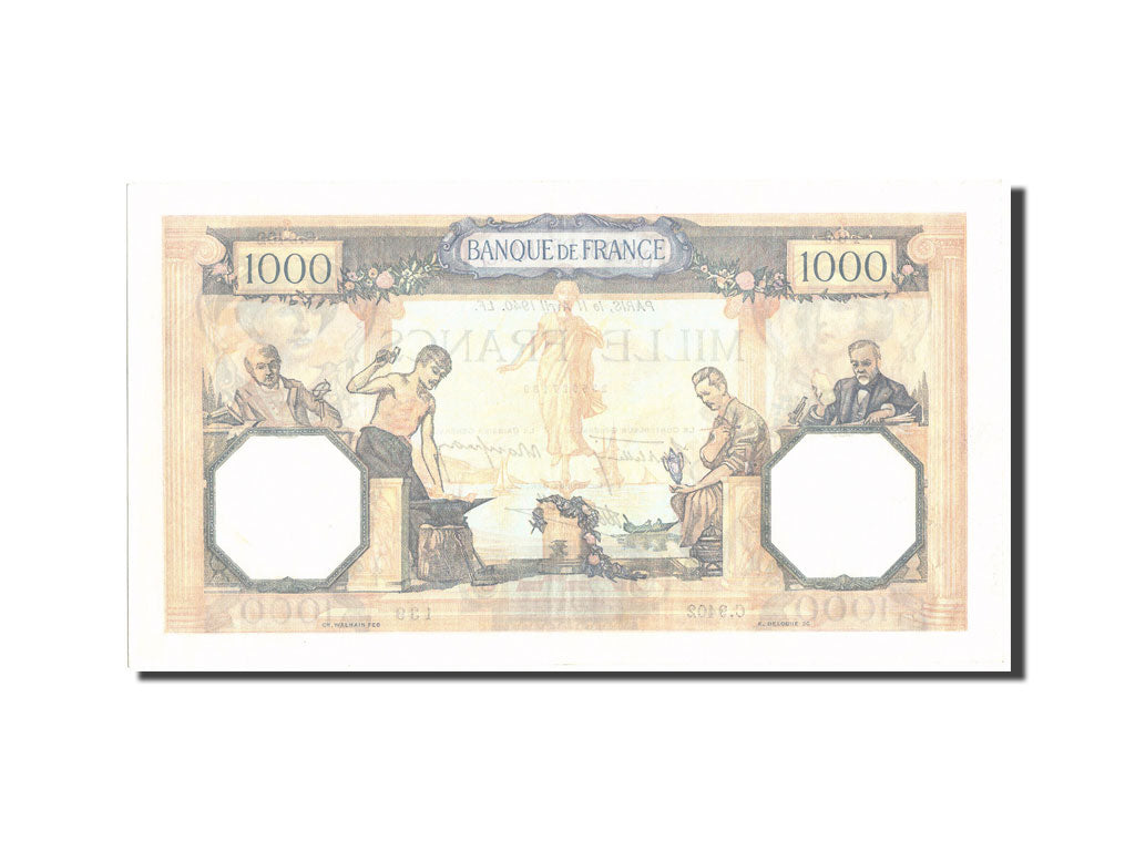 Biljet, Frankrijk, 1000 Francs, 1 000 F 1927-1940 ''Cérès et Mercure'', 1940