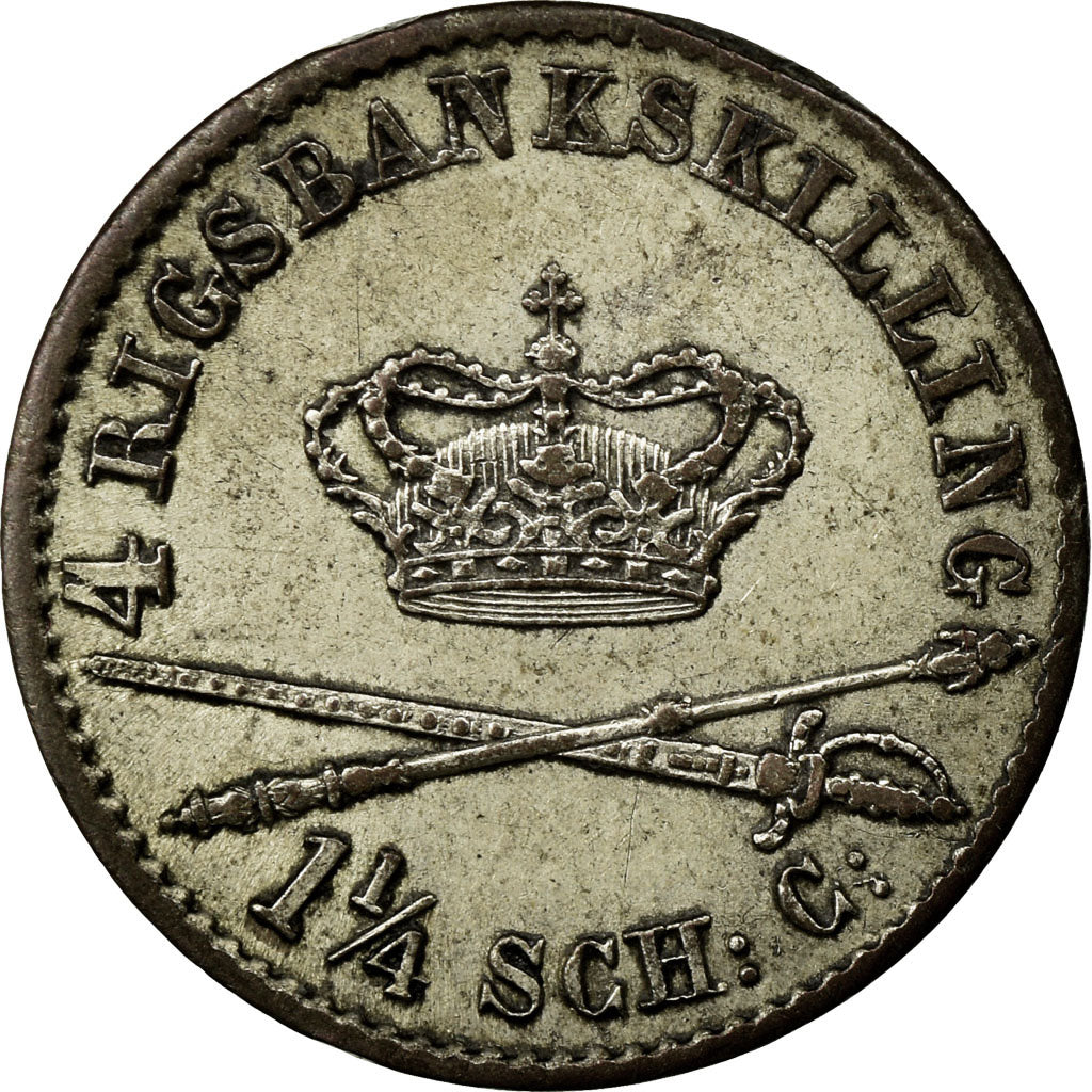 Monnaie, Danemark, Christian VIII, 4 Rigsbankskilling, 1841, Copenhagen, TTB+