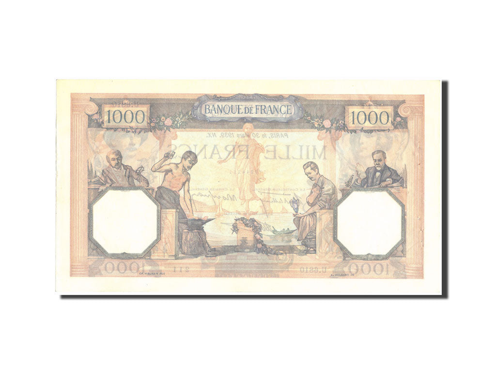 Francia, 1000 Francs, 1 000 F 1927-1940 ''Cérès et Mercure'', 1939, KM:90c,...