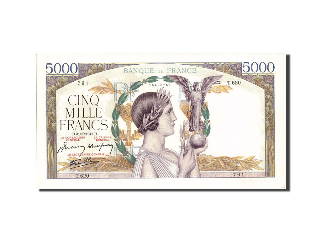 Banconote, Francia, 5000 Francs, 5 000 F 1934-1944 ''Victoire'', 1941