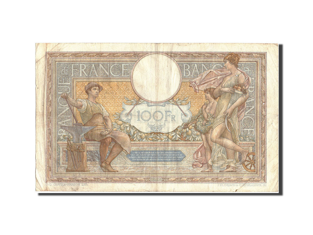 Banknote, France, 100 Francs, 100 F 1908-1939 ''Luc Olivier Merson'', 1938