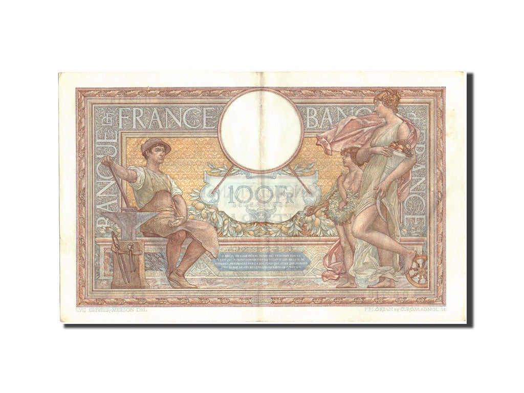 Banknote, France, 100 Francs, 100 F 1908-1939 ''Luc Olivier Merson'', 1938
