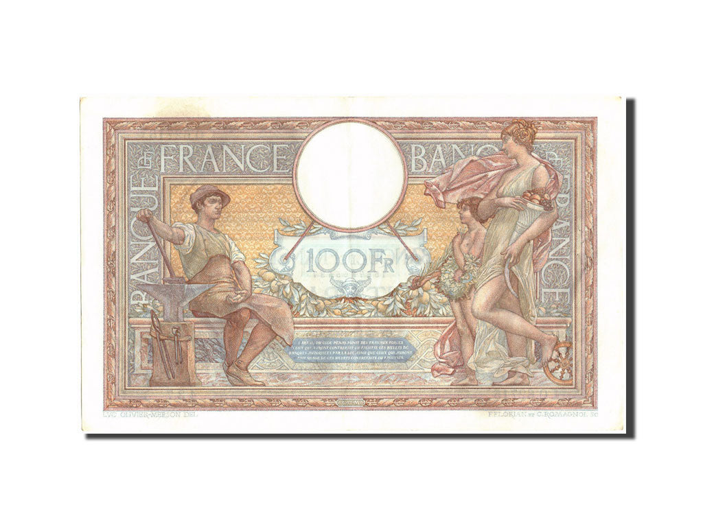 Banknote, France, 100 Francs, 100 F 1908-1939 ''Luc Olivier Merson'', 1938