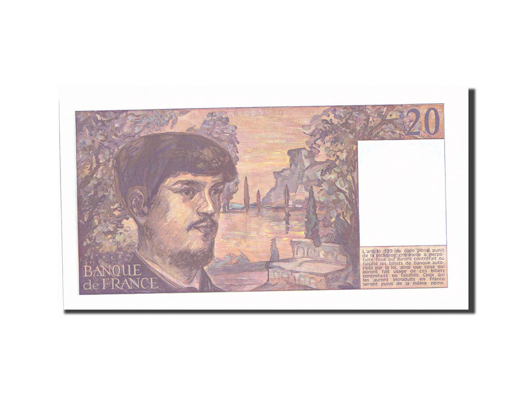 France, 20 Francs, 20 F 1980-1997 ''Debussy'', 1989, KM:151c, 1989, UNC(64)