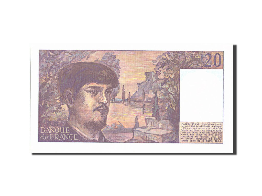 Banknot, Francja, 20 Francs, Debussy, 1986, 1986, UNC(64), Fayette:66.7, KM:151a