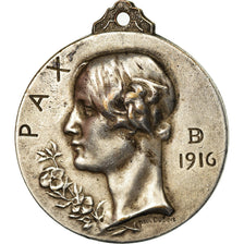 Belgium, Medal, Pax, Fleur de la Reine, 1922, Paul Dubois, EF(40-45), Silvered