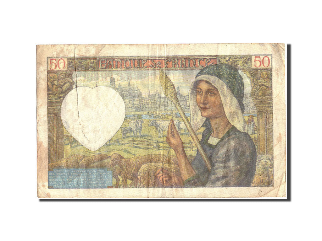 Banconote, Francia, 50 Francs, 50 F 1940-1942 ''Jacques Coeur'', 1941