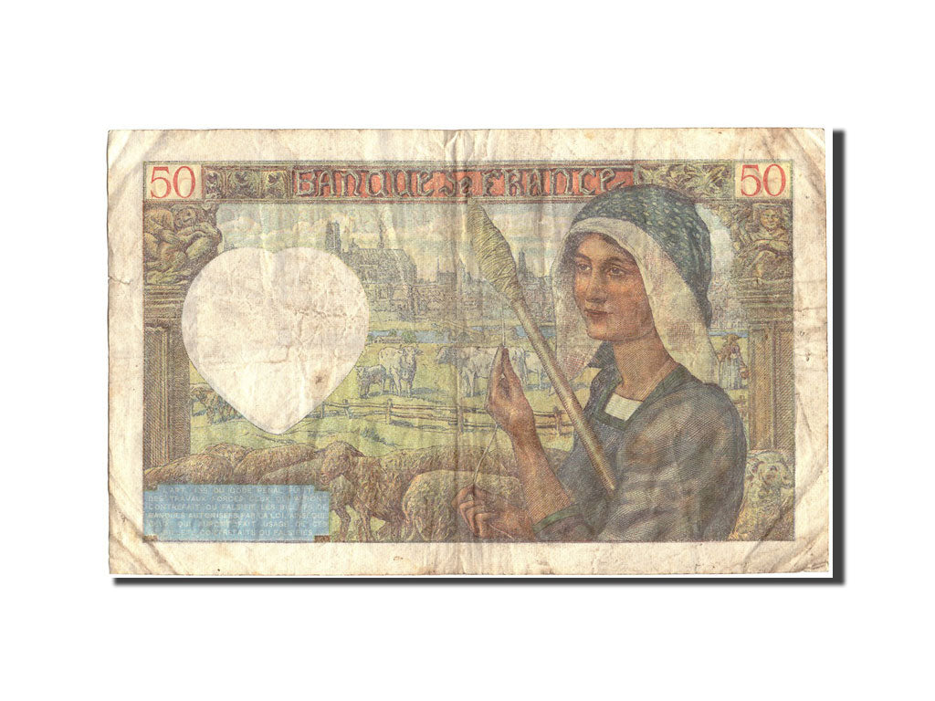 Banconote, Francia, 50 Francs, 50 F 1940-1942 ''Jacques Coeur'', 1941